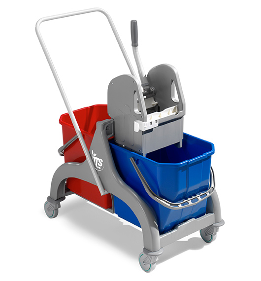 Carrello professionale per le pulizie Nick grigio 30 lt con maniglia reversibile