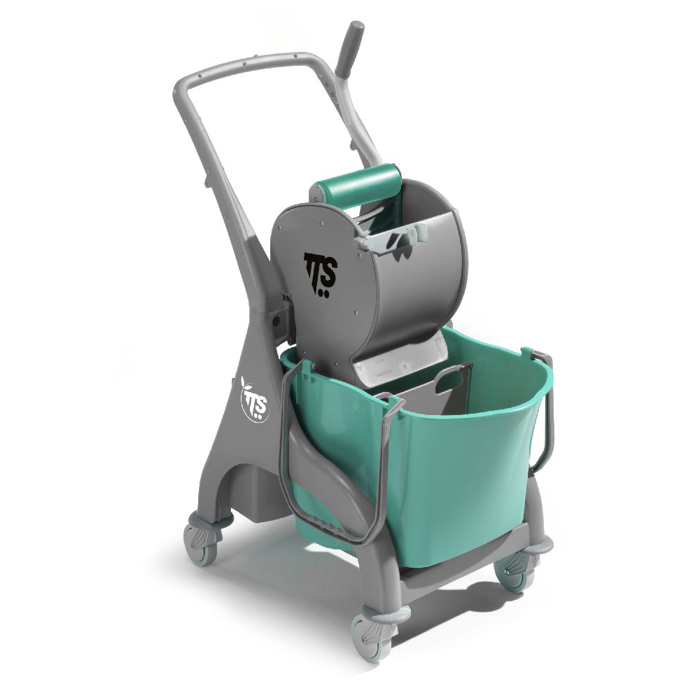 Carrello professionale per le pulizie Nick grigio 28 lt con strizzatore Dry e maniglia U