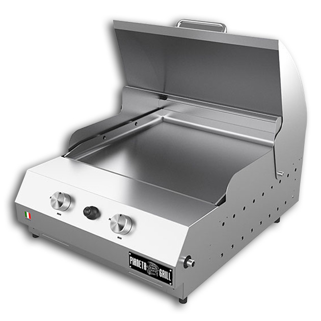 Barbecue a gas Fry Top 500 Teppan da appoggio 2 bruciatori con piastra teppanyaki 