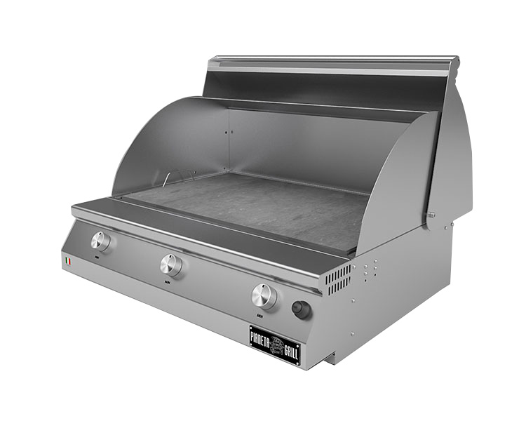 Barbecue a gas Fry Top 750 Stone da appoggio 3 bruciatori con pietra ollare