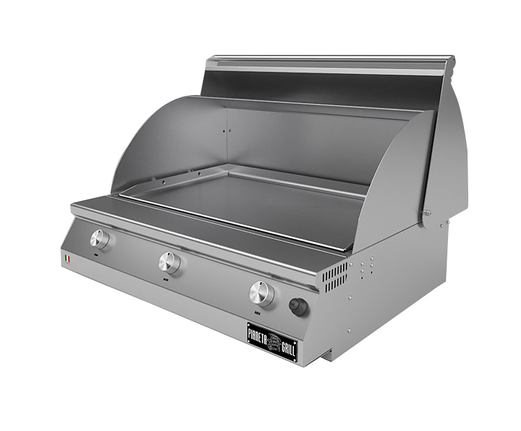 Barbecue a gas Fry Top 750 Teppan da appoggio 3 bruciatori con piastra teppanyaki