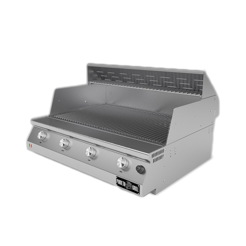 Barbecue a gas Fry Top 750 Basic 4 bruciatori senza coperchio con griglia tondino