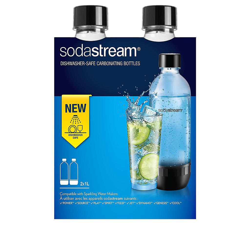 Pack 2 bottiglie sodastream 1 litro universali lavabili in lavastoviglie 