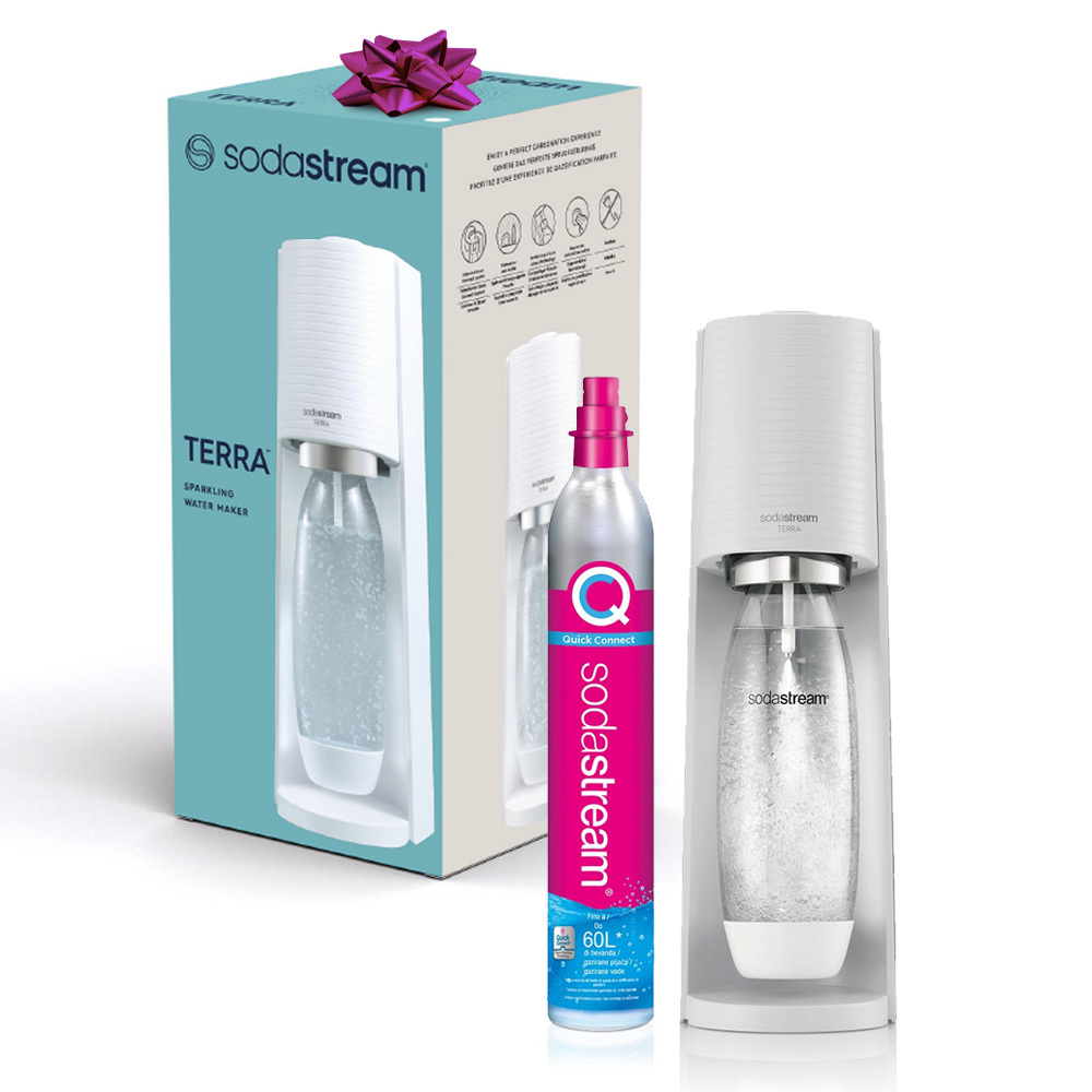 Gasatore Sodastream Terra bianco con bottiglia