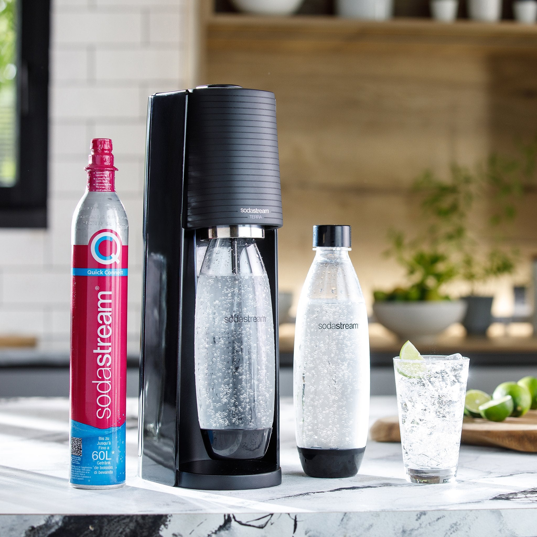 Gasatore acqua Sodastream Mega pack Terra nero