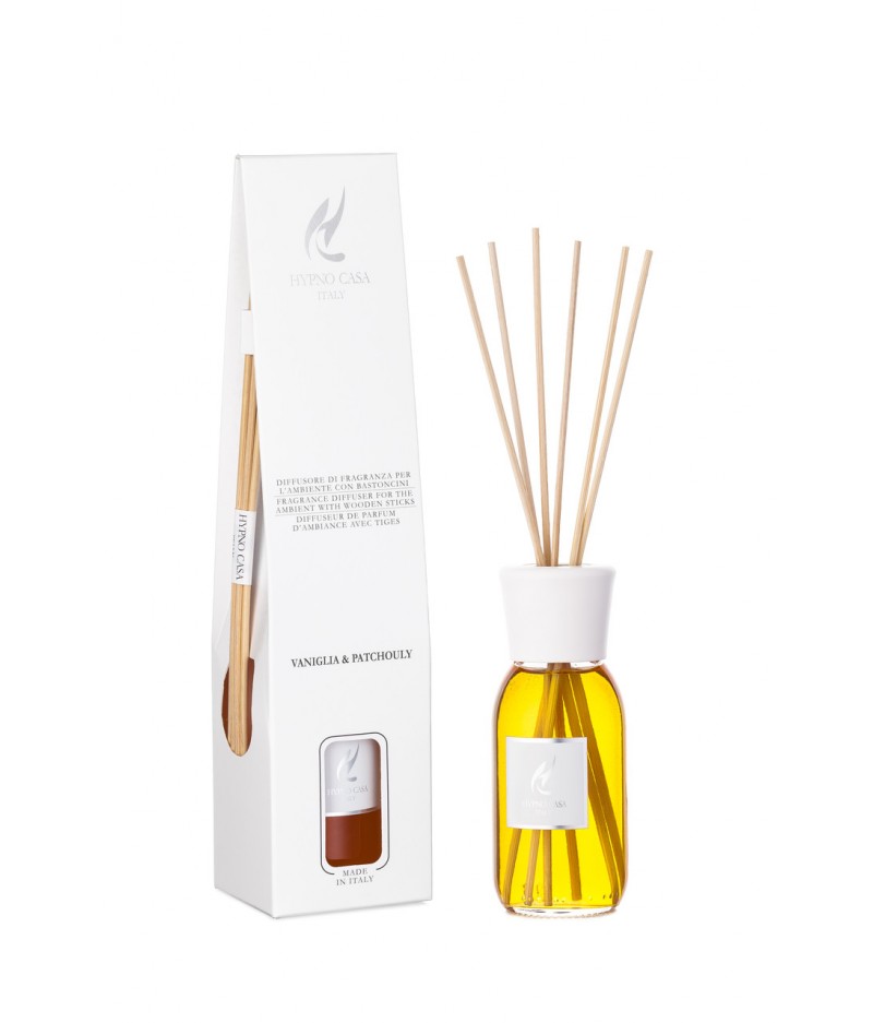 Diffusore per ambiente con bastoncini 100 ml. Vaniglia e Patchouly