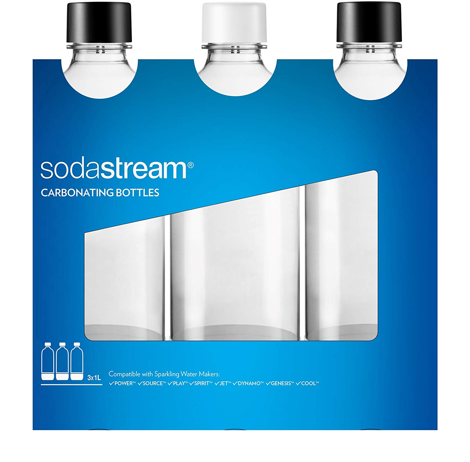 Pack 3 bottiglie Sodastream da 1 litro