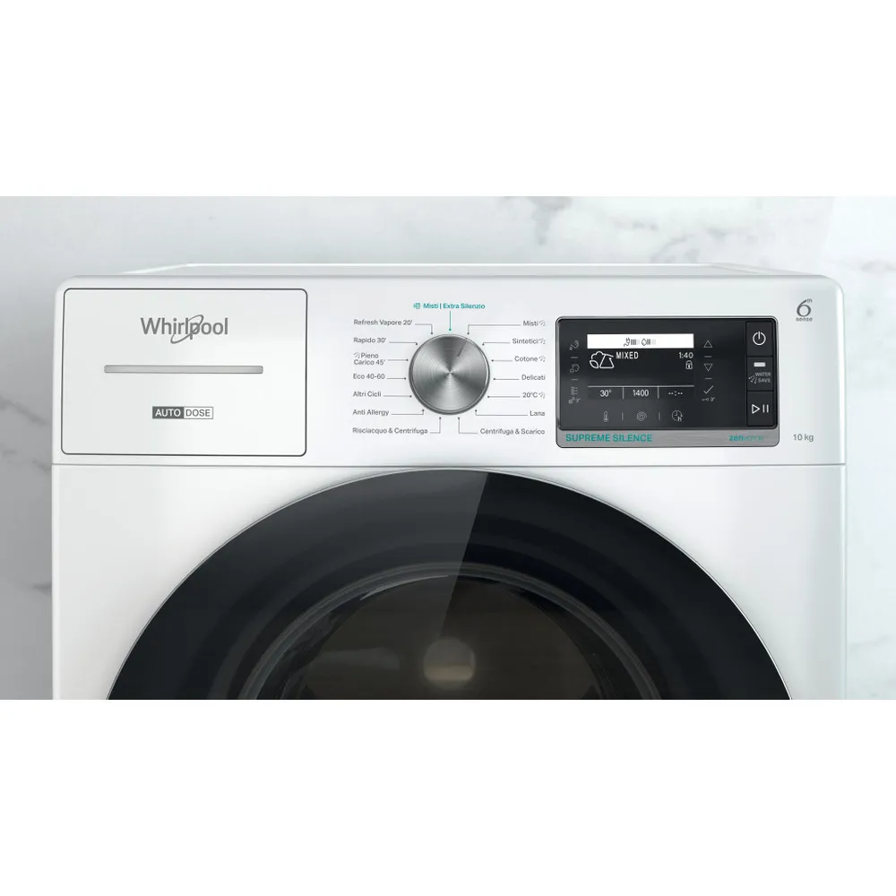 Lavatrice a libera installazione 10 kg Whirlpool W8 W046WR IT