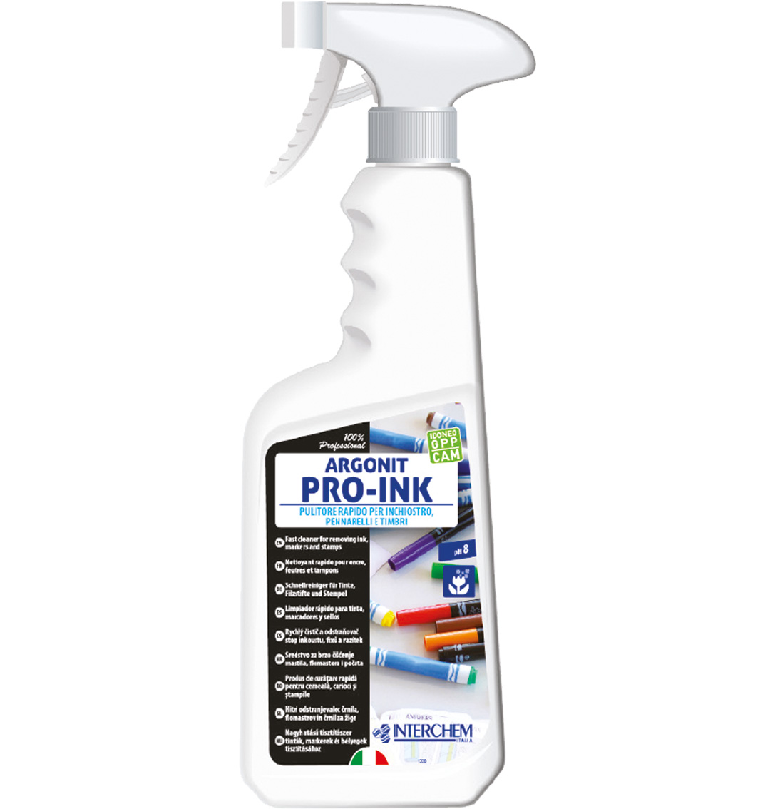 Argonit Pro-Ink Pulitore rapido per inchiostro, pennarelli e timbri da ml 750