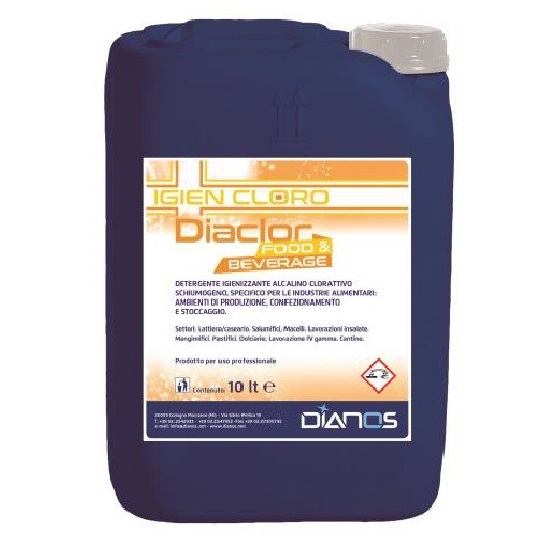 Diaclor Food & Beverage detergente igienizzante e disinfettante a base di ipoclorito di sodio 5 LT