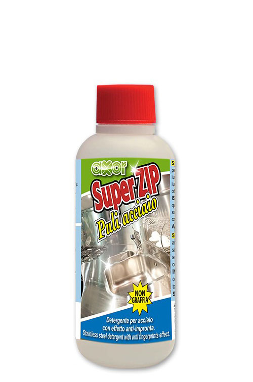 Detergente e brillantante Zipper acciaio inox da 250 ml.