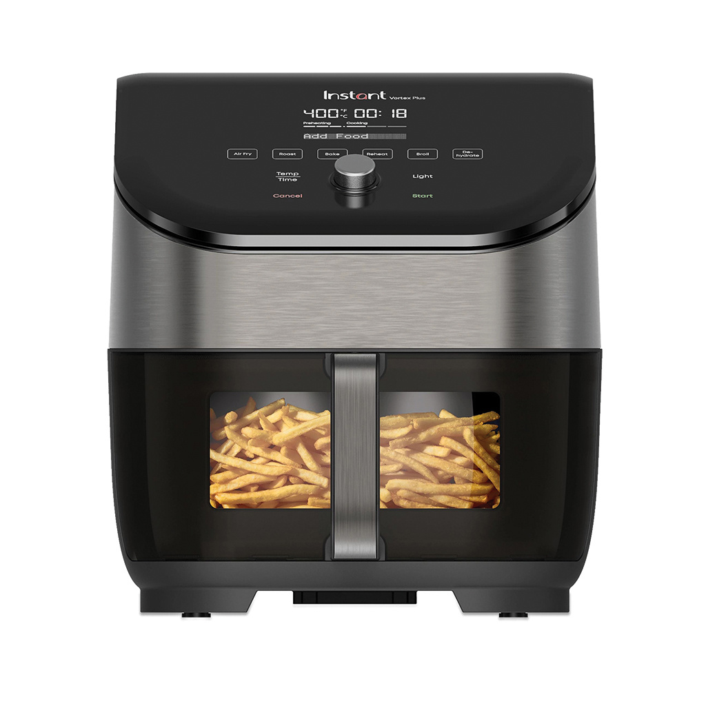 Friggitrice ad aria multiuso Instant Vortex Plus ClearCook Odorerase SS 5,7 litri nera