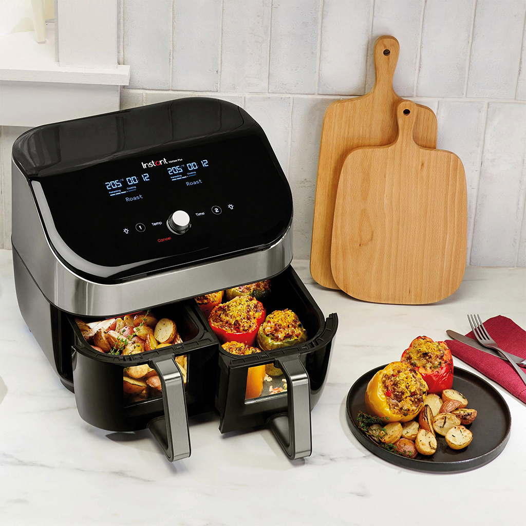 Friggitrice ad aria multiuso Instant Vortex Plus Dual ClearCook 8 litri