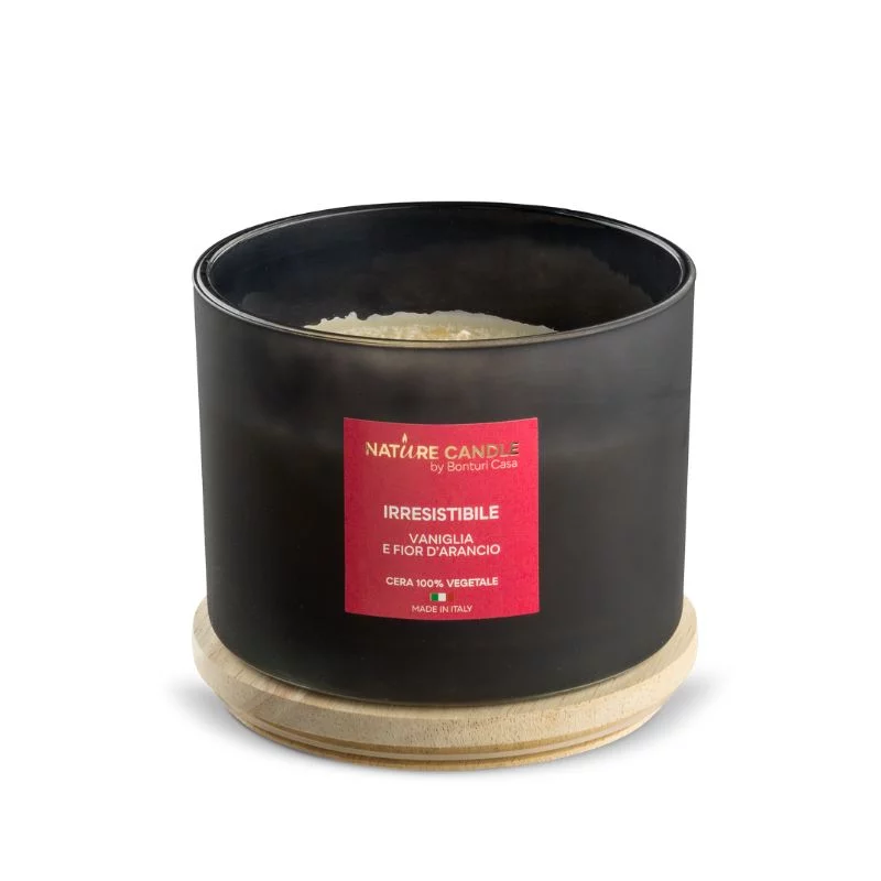 Candela profumata naturali Irresistibile - Vaniglia e Fior d'arancio 380 gr - collezione Leiè