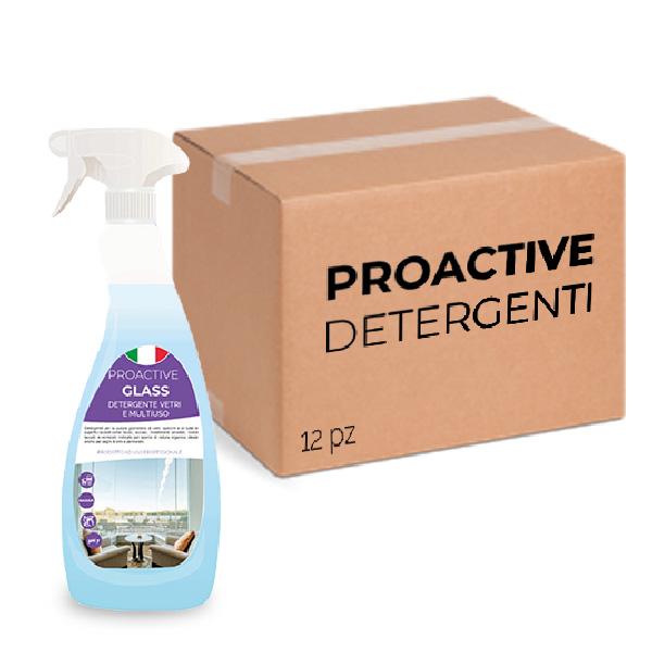 Scatola 12 pezzi di detergente vetri e multiuso ProActive Glass 750 ml