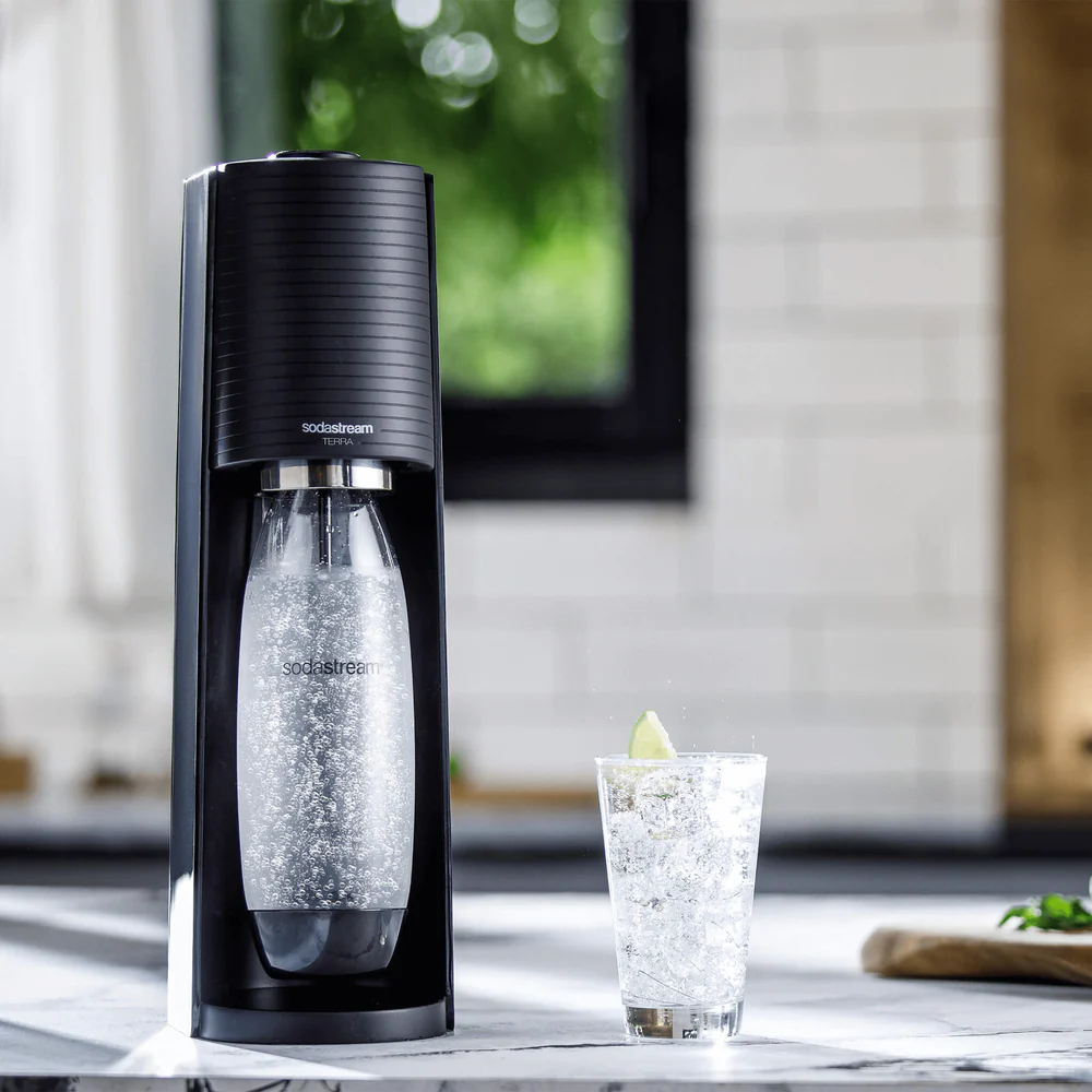 Gasatore Sodastream Terra nero con bottiglia