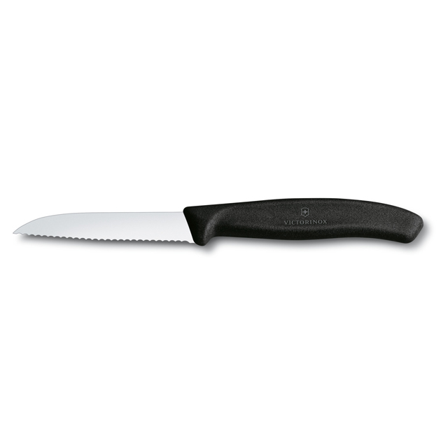 Spelucchino ondulato punta arrotondata ergonomico nero - Victorinox Swissclassic